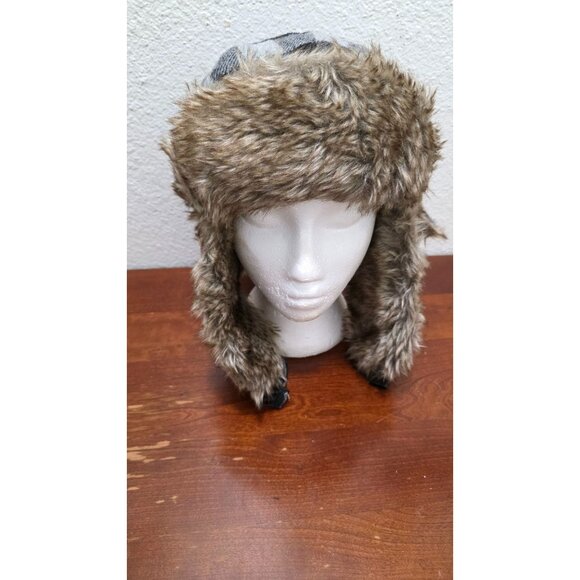 Igloos Unisex Winter Plaid Fur-Lined Trapper Hat With Ear Flaps Size L/XL - Picture 2 of 8